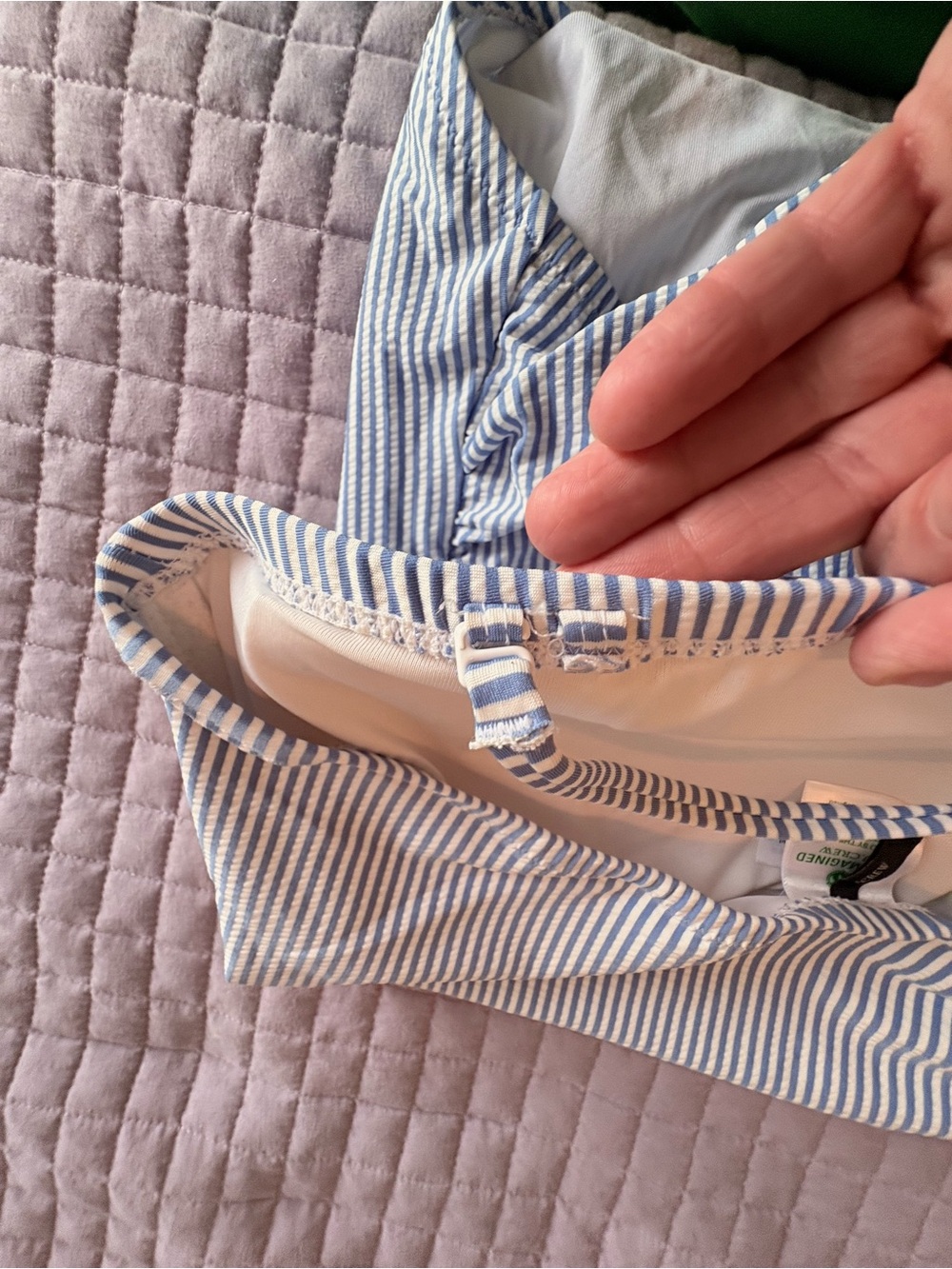 J. Crew White and Blue Striped One-Piece Swimsuit - Picture 9 of 9